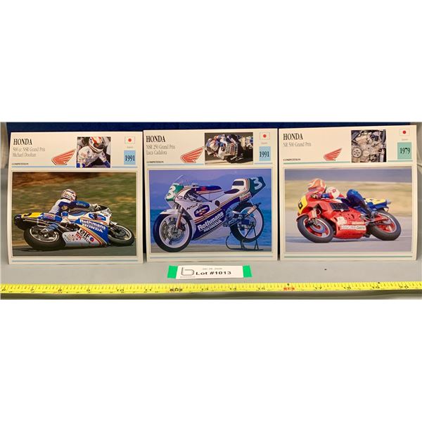 Vintage Motorcycle Photo Spec Card 5 3/8" x 5 3/8" Mint Rare: Honda Grand Prix