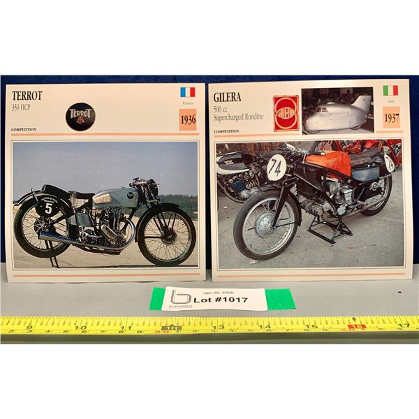 Vintage Motorcycle Photo Spec Card 5 3/8" x 5 3/8" Mint Rare: Terrot & Gilera