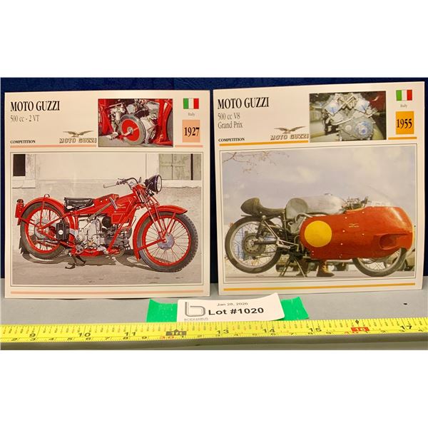 Vintage Motorcycle Photo Spec Card 5 3/8" x 5 3/8" Mint Rare: Moto Guzzi