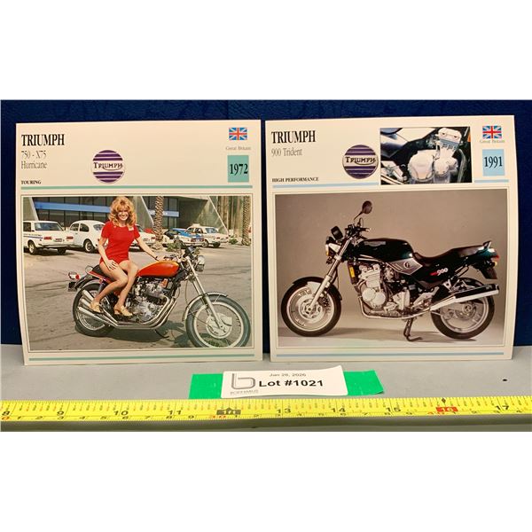 Vintage Motorcycle Photo Spec Card 5 3/8" x 5 3/8" Mint Rare: Triumph