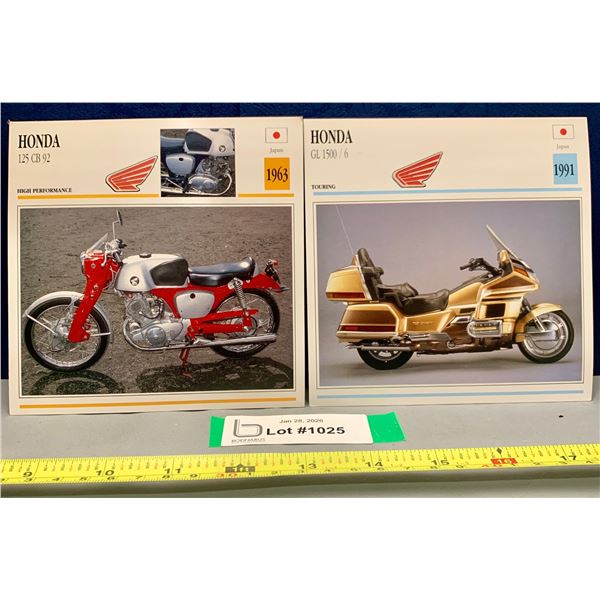Vintage Motorcycle Photo Spec Card 5 3/8" x 5 3/8" Mint Rare: Honda