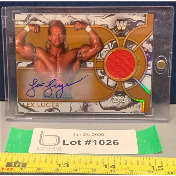 WWE Lex Luger 2018 Topps Autographed Patch Relic Card - Rare Serialzed # 94/99