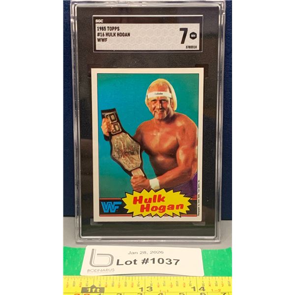 Rare HULK HOGAN (R.I.P.) 1985 TOPPS Wrestling Rookie Card SGC Graded 7