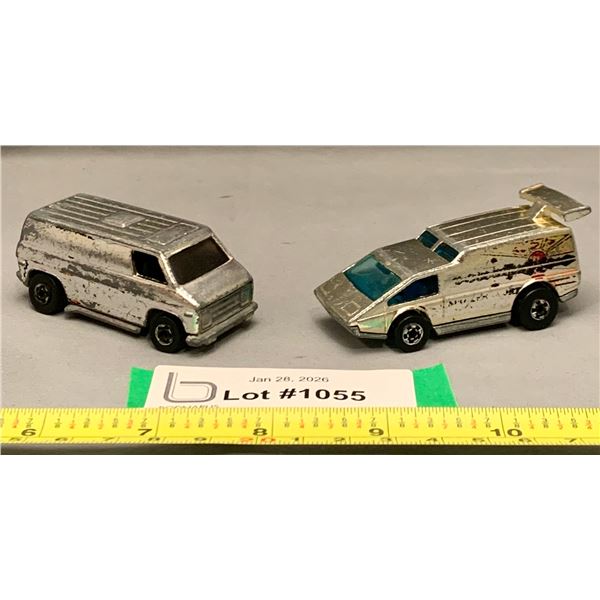 (2) Vintage Hot Wheels 1974 Super Van & 1976 Spoiler Sport Both Redline era and rare