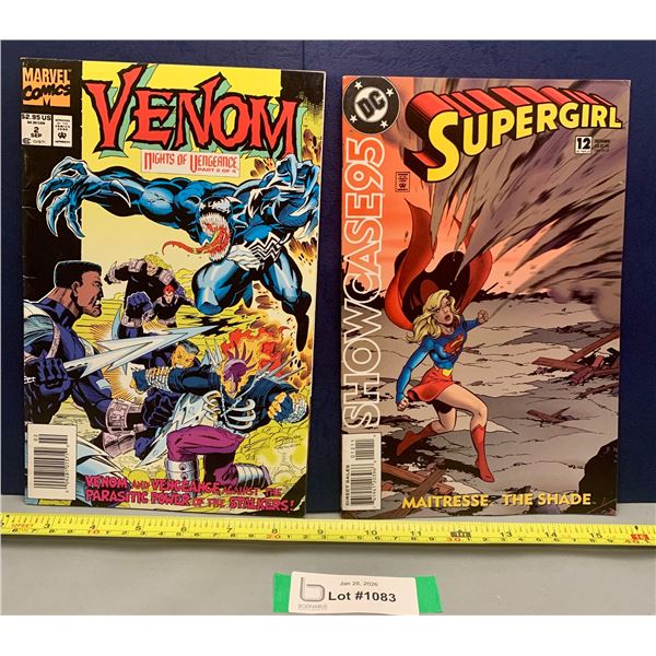 (2) Marvel & DC Comics 1994 Venom #2 & 1995 Supergirl Showcase #12 of 12 - Both VG Condition