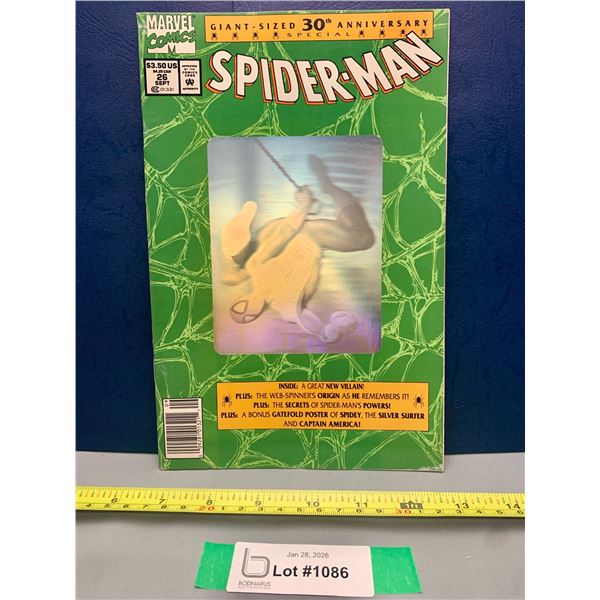 Marvel Comics 30th Anniversary Giant-Sized SPIDERMAN Holographic Cover & Includes Rare Poster Insert