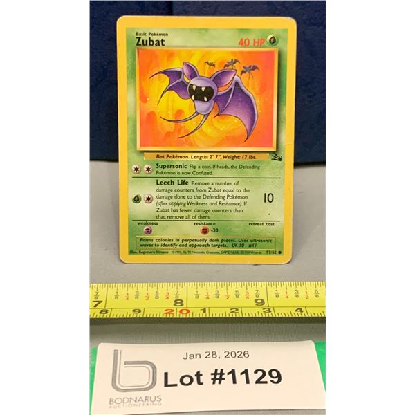 Pokemon Vintage 1999 Zubat Fossil Base Set Unlimited VG Card
