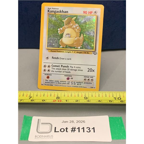 Pokemon Vintage 1999 Kangaskhan HOLO Base Set Unlimited Beauty rare Card