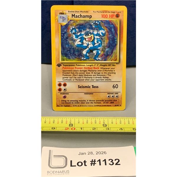 Pokemon Vintage 1999 Machamp Very Rare 1st Edition Base Set Unlimited 8/102 Card