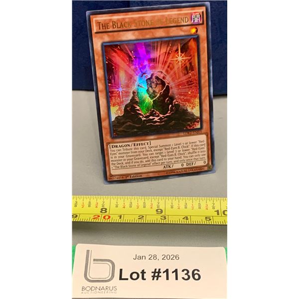 YO-GI-OH Ultra-Rare 1st Edition The Black Stone Of Legend HOLO Card - Mint!