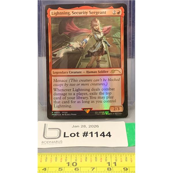 Magic The Gathering MTG Final Fantasy Rare Promo Holo Lightning, Security Sergeant Card