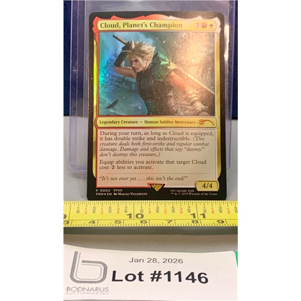 Magic The Gathering MTG Final Fantasy Rare Promo Holo Cloud, Planet's Champion Card