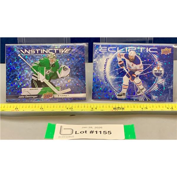 (2) 2023-24 UD Rare Sparklers Hockey Cards: Leon Draisaitl & Jake Oettinger