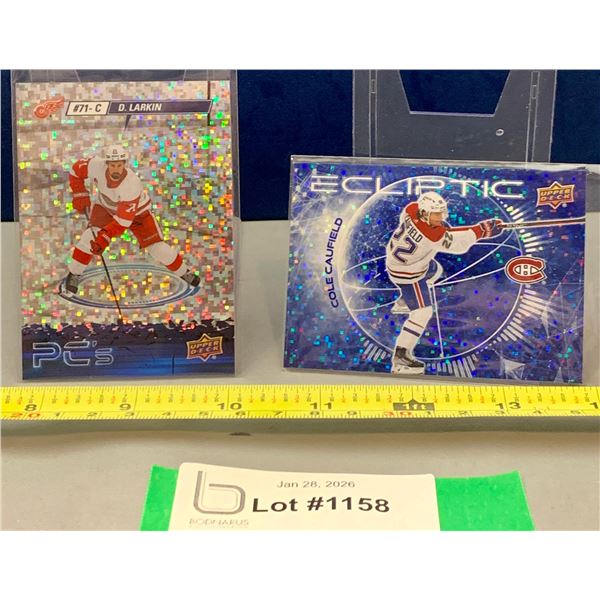 (2) 2023-24 UD Rare Sparklers Hockey Cards: Dylan Larkin & Cole Caufield