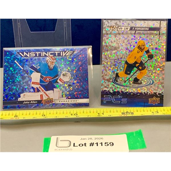 (2) 2023-24 UD Rare Sparklers Hockey Cards: Jake Allen & F. Forsberg