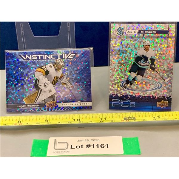 (2) 2023-24 UD Rare Sparklers Hockey Cards: Logan Thompson & Matty Berniers