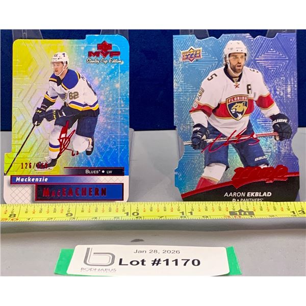 (2) 2017 MVP Die-Cut Rare Foil Hockey Cards: Aaron Ekblad & Mackenzie MacEachern