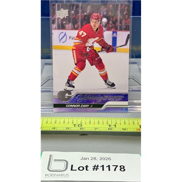 Connor Zary 2023 Young Guns Calgary Flames Rookie hockey card