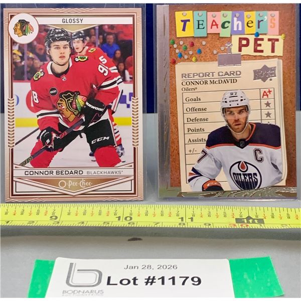 (2) The 2 Connor Phenom's! Connor Bedard & Connor McDavid Hockey Cards