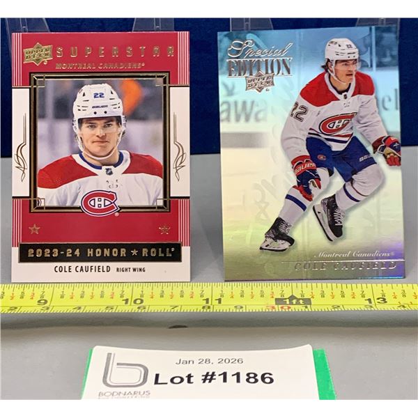 (2) 2023-24 Cole Caufield Montreal Canadiens Hockey cards