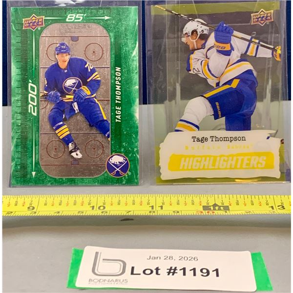 (2) Rare UD Special Insert Hockey Cards: Tage Thompson