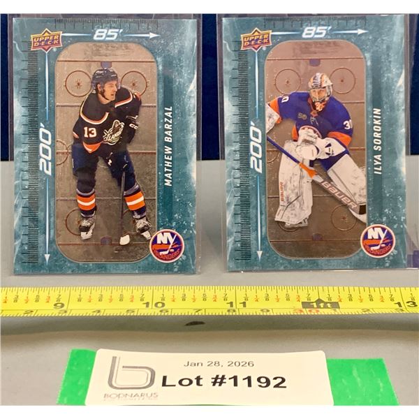 (2) NHL Special Insert Hockey Cards: Barzal & Sorokin