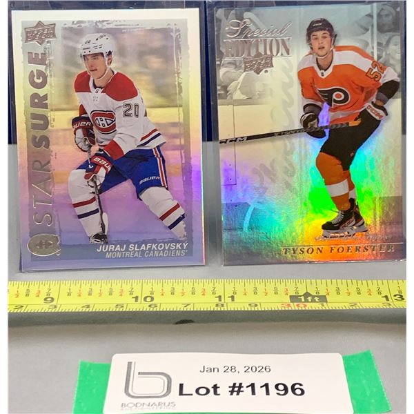 (2) Rare NHL Rookie Hockey cards: Slafkovsky & Foerster