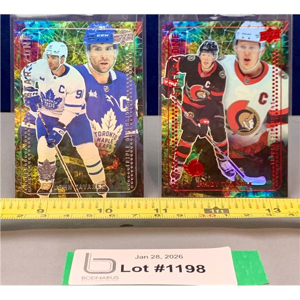 (2) NHL Star Zone Special Insert Hockey cards: Brady Tkachuk & John Tavares