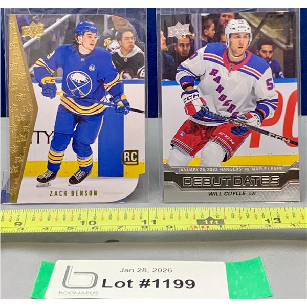 (2) Rare NHL Rookie Hockey Cards: Zach Bensen & Will Cuylle