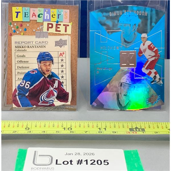 (2) NHL Stars Hockey cards: Mikko Rantanen & Simon Edvinsson