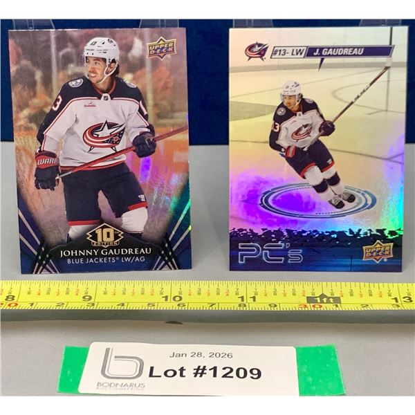 (2) Johnny Gaudreau (RIP) Foil Hockey cards