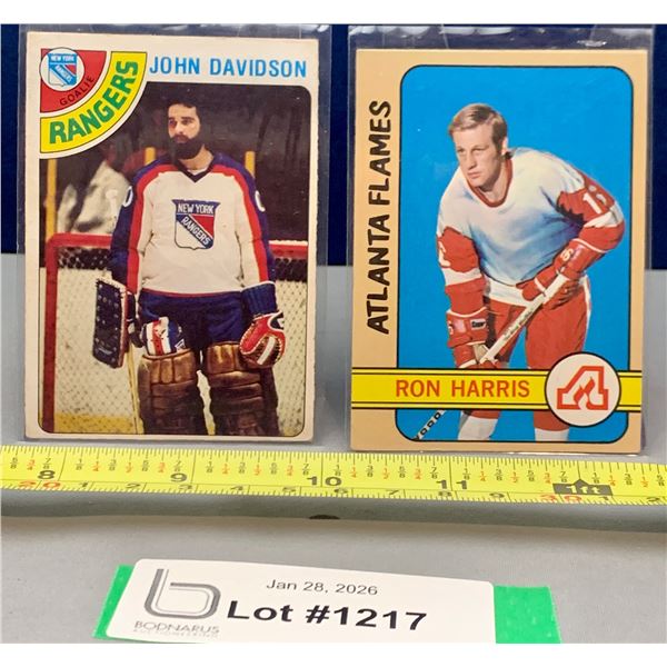 (2) OPC Vintage Hockey Cards: John Davidson 1978 & Ron Harris 1972