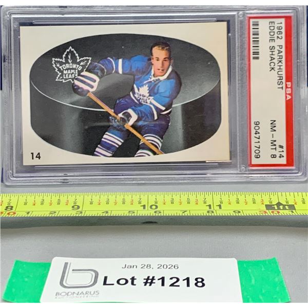 Eddie Shack Parkhurst Parkie Rare 1962 Vintage PSA Graded 8 Hockey Card - Find Another One!