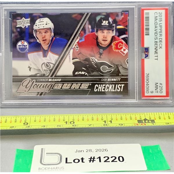 2015 Connor McDavid & Sam Bennett Young Guns Rookie PSA Graded 9 MINT Hockey Card