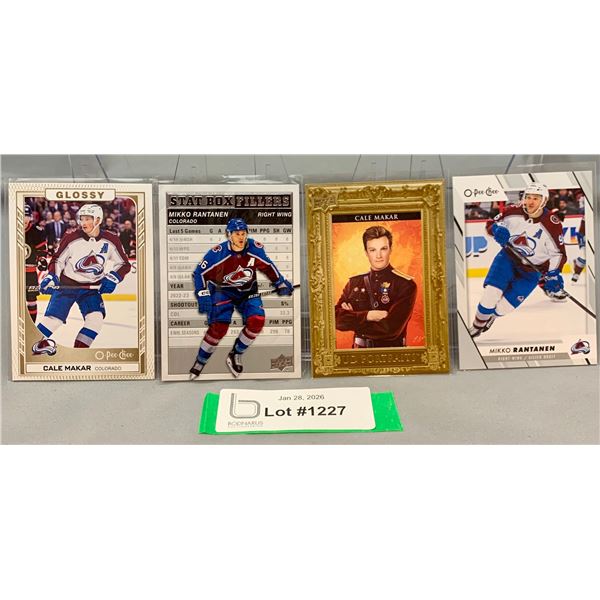 (4) 2 x Cale Makar & 2 x Mikko Rantanen Special Insert Hockey Cards