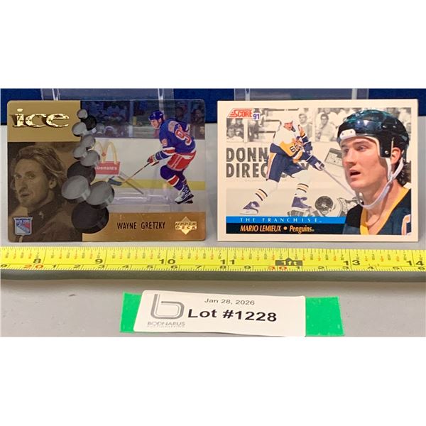 (2) Wayne Gretzky UD Gold ICE & Mario Lemieux Hockey Cards