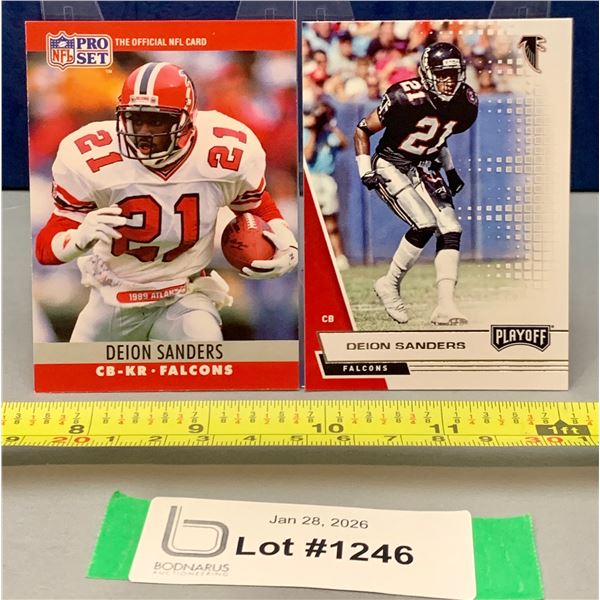 (2) Deion Sanders Falcons NFL Football Cards