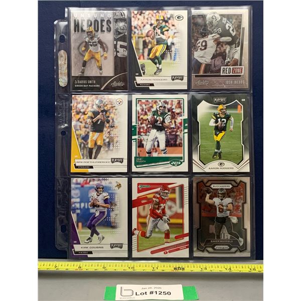 (9) NFL Football Stars: Namath; Smith; Rodgers