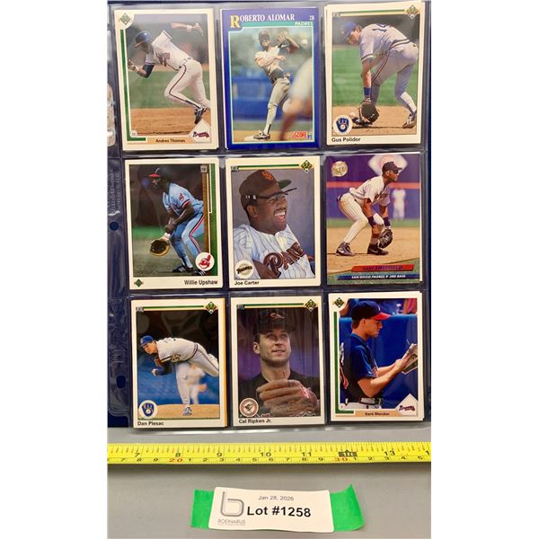 (18) MLB Baseball Cards Mixed lot: Joe Carter; Cal Ripken Jr ; Upshaw; Sheffield + MORE!