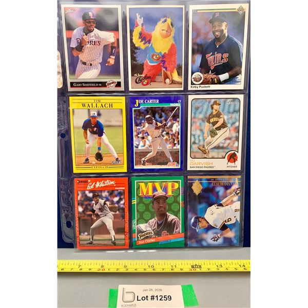 (9) MLB Baseball Cards Mixed lot: Puckett; Carter; Whitson; Wallach + MORE!