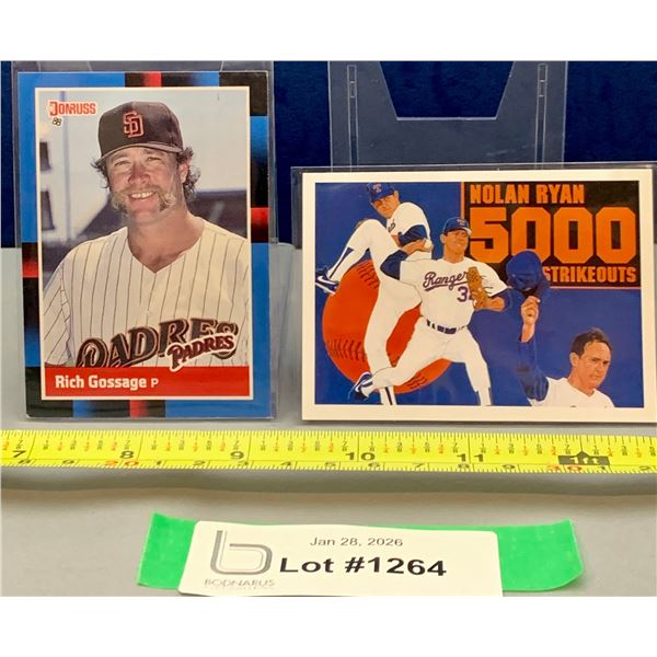 (2) MLB Baseball Vintage Cards: Rich Goose Gossage & Nolan Ryan
