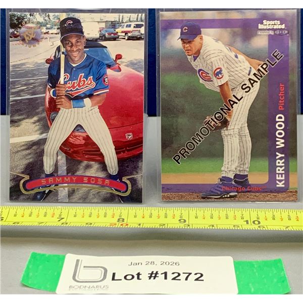 (2) MLB Baseball Rare Sample Cards: 1 x Very rare Flip Card
