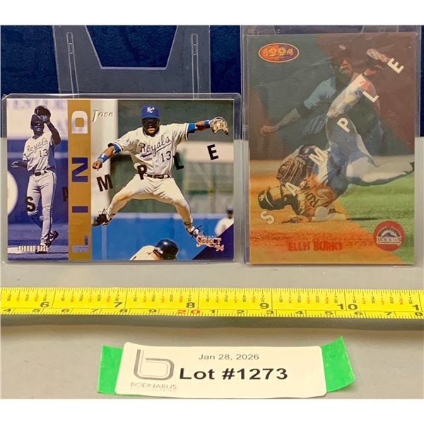 (2) MLB Baseball Rare Sample Cards: Lind & Burks