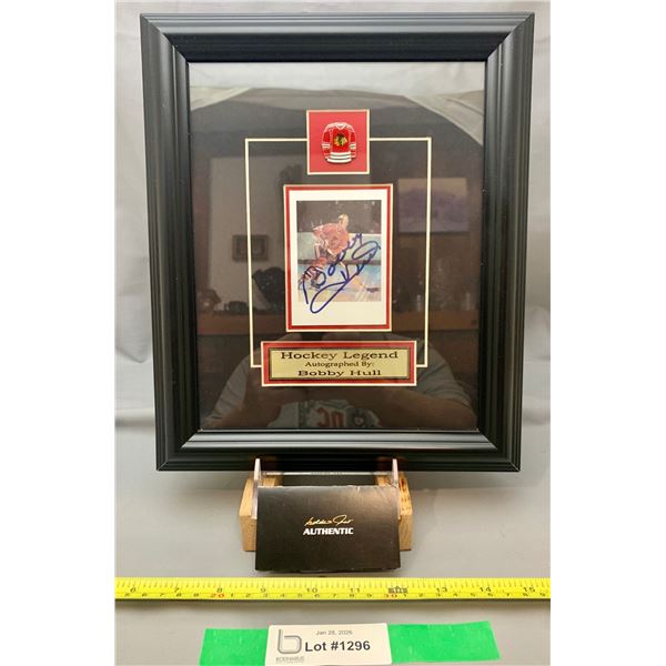 Bobby Hull "The Golden Jet" Autographed Framed Photo Card Plaque With COA - 12" x 10 1/8" - Authenti