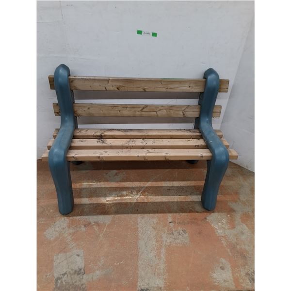 *Plastic Bench w/ Wooden 2x4 Planks, Measurements In Pics, Cannot Ship