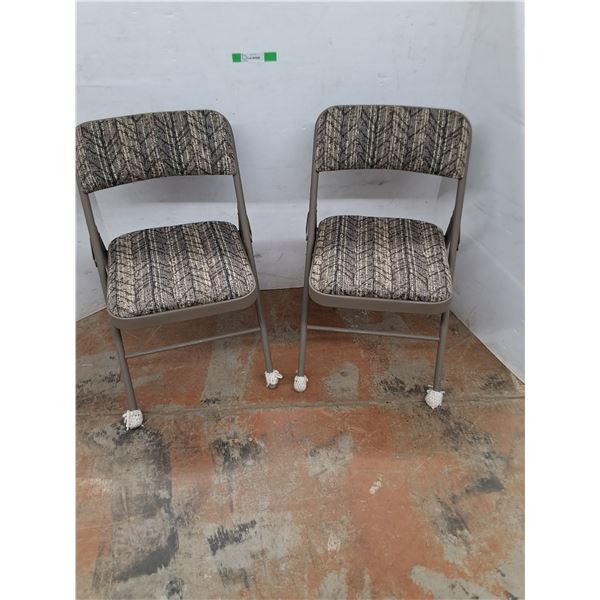 .*(2) Cushioned Metal Folding Chairs - PICK UP ONLY