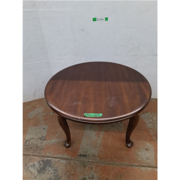 *Solid Cherry Round Wooden Clawfoot Coffee Table, Measurements in Pic, Cannot Ship