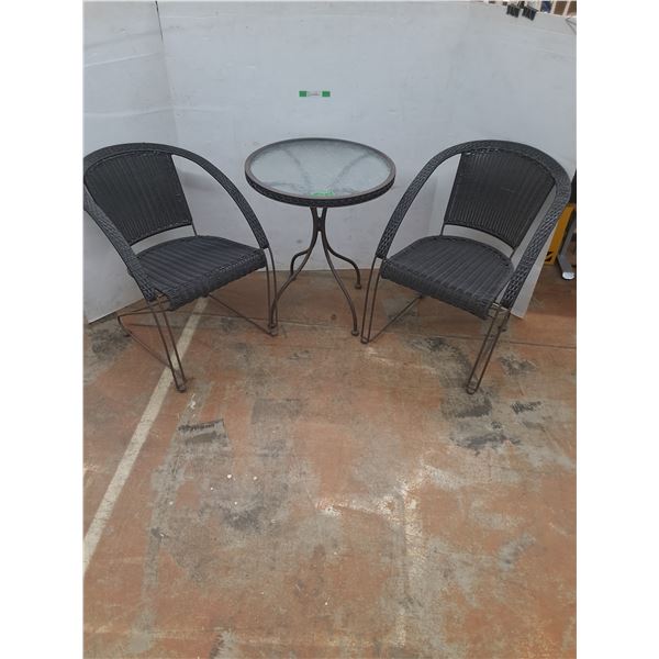 *(3) Piece Patio Set, (2) Chairs, w/ Table,  Cannot Ship, Measurements In Pics