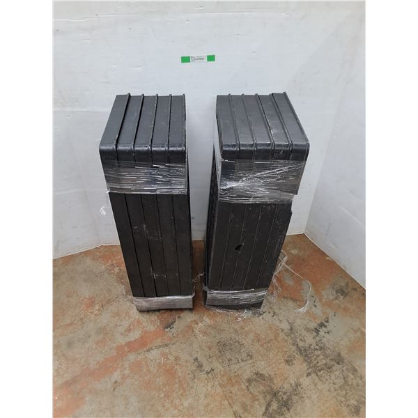 *(2) Unassembled Plastic Shelving Unit, Divider Tubes inside, 35" x 18" per Shelf, Cannot Ship