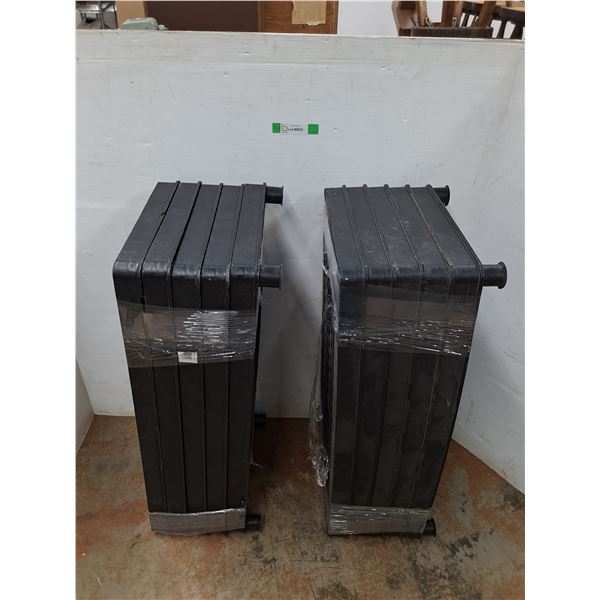 *(2) Unassembled Plastic Shelving Unit, Divider Tubes inside, 35" x 18" per Shelf, Cannot Ship